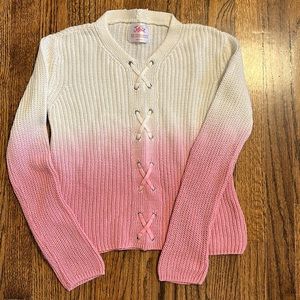 Girls Sweater. Justice. Size 12. Pink & White
